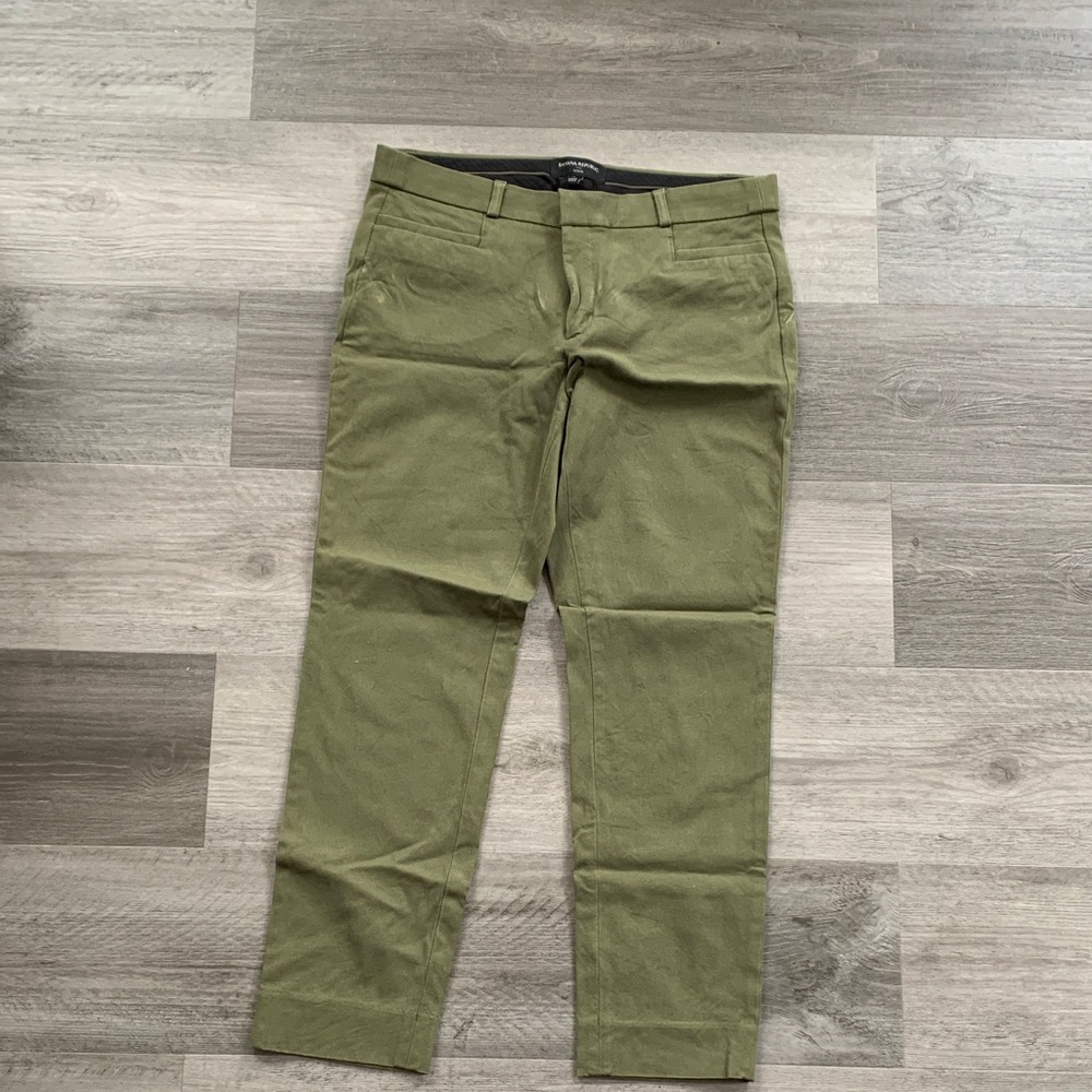 Banana Republic Olive Sloan Straight-Leg Chinos
